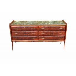 1950's Italian walnut sideboard / Credenza by Vittorio Dassi with marble effect