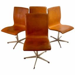 Arne Jacobsen Oxford Chairs by Fritz Hansen Denmark, Set of Six