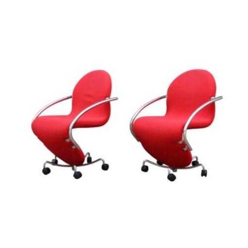 Pair Of Verner Panton Fritz Hansen System123 Easy Chairs 1970s - SOLD
