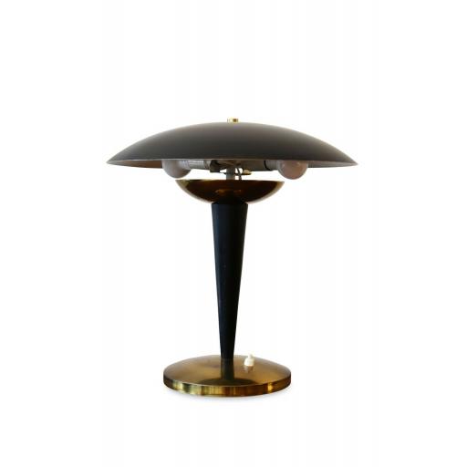 Italian 1950s Brass and Steel Table Light by Oscar Torlasco