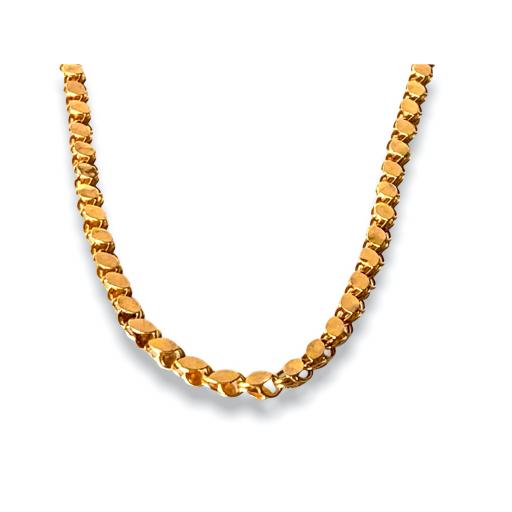 14ct Gold 1930s Leaf Design Middle Eastern Necklace