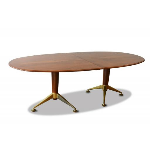 1950s Rosewood Dining Table with Brass Feet by Andrew J Milne for Heals London - SOLD