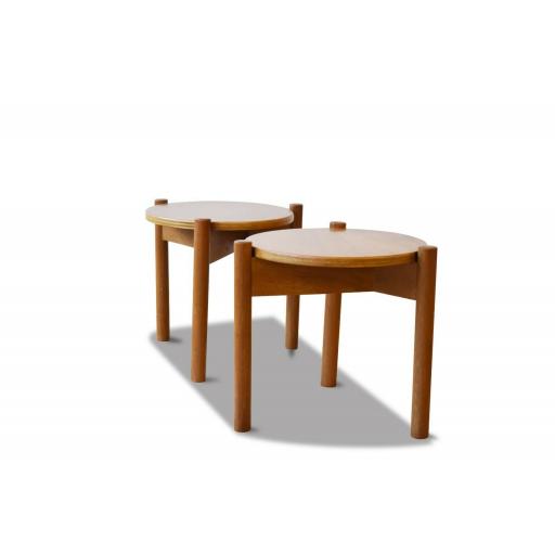 1960s Pair of Stacking Stools/Coffee Tables attributed to Pierre Jeanneret