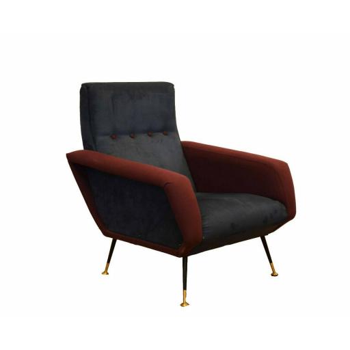 1950s Italian Newly Upholstered Armchair