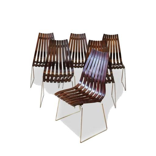 1950s Set of 6 Hans Bratturd Scandia Dining Chairs
