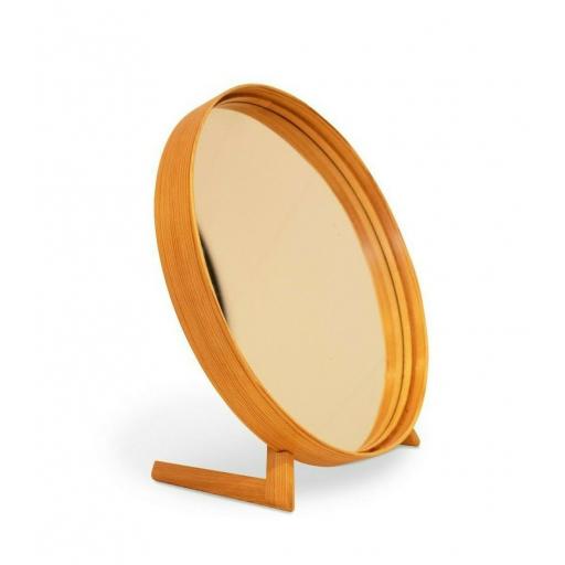 1960s Swedish Teak Round Mirror by Uno & Osten Kristiansson for Luxus of Sweden