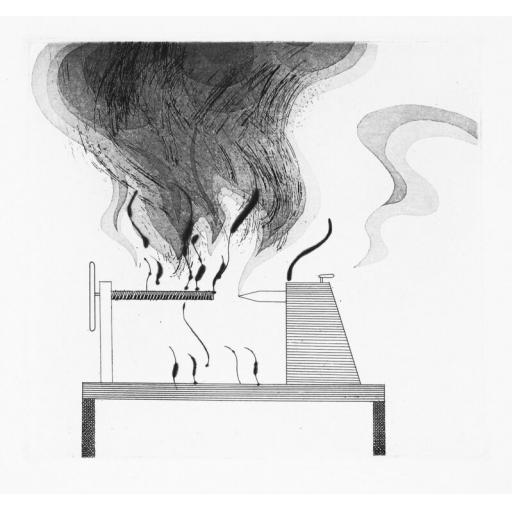 1970 Original Etching "The Lathe and the fire" by David Hockney