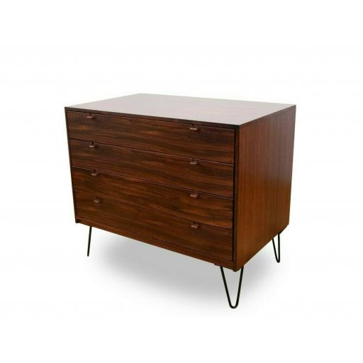 1960s Danish Rosewood Chest of Drawers on Hairpin Legs