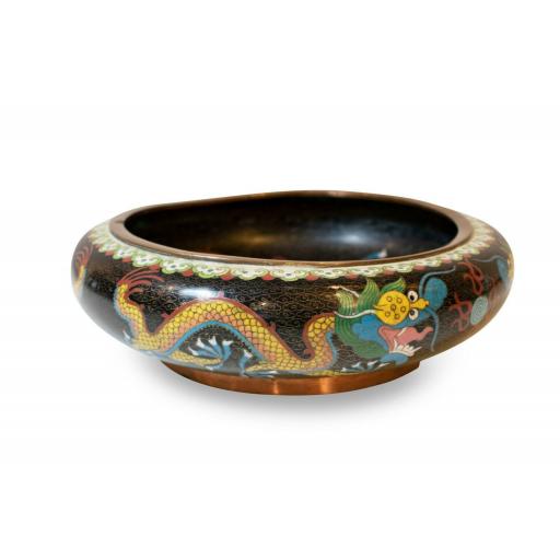 Vintage cloisonné Chinese Dragon enamel Bowl