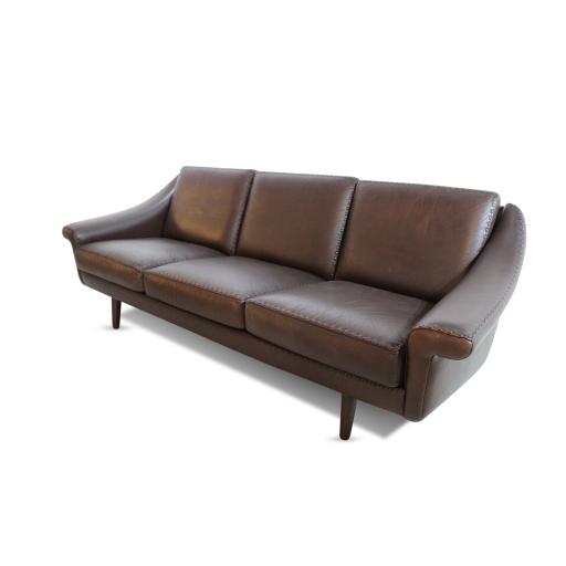 Vintage Danish Brown Leather Three-Seater Sofa by Aage Christiansen for Eran ‘Matador’, 1970s - SOLD
