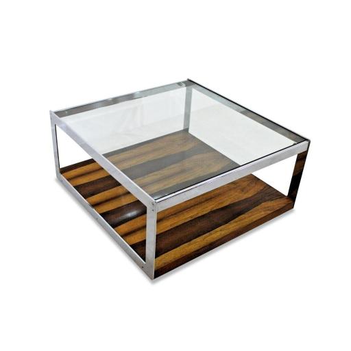 Coffee table by Richard Young Merrow Associates Chrome and Rosewood, 1970's - SOLD