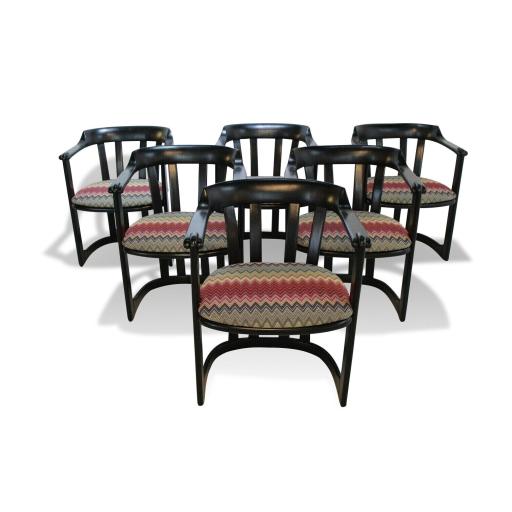 Set of 6 Knoll International Chairs with Missoni fabric - SOLD