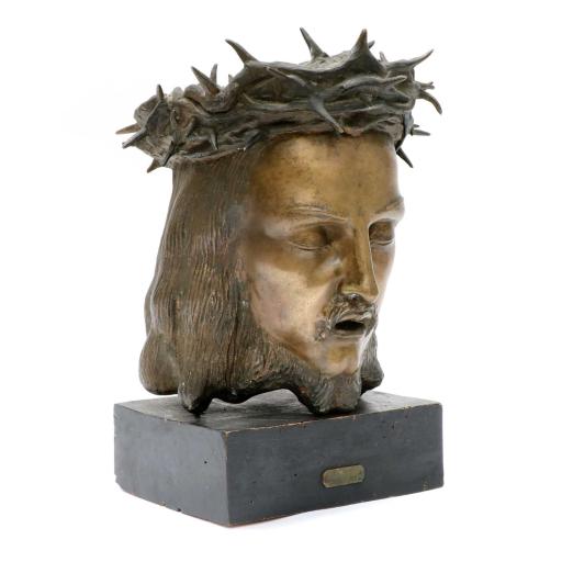 Bronze 'Christo Re' bust of Christ, 1929, Italian, Elisabetta Mayo