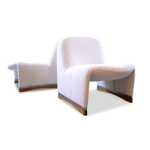 Alky Lounge Chair, Piretti for Castelli, Recently Upholstered in Boucle, 1972 - SOLD