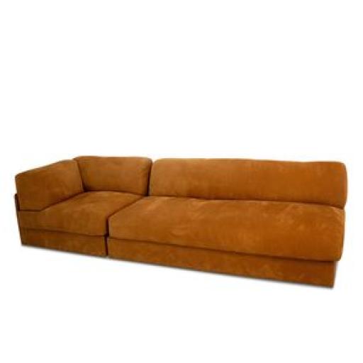 Contemporary Modular Sofa in Tan Suede, Handmade in the UK