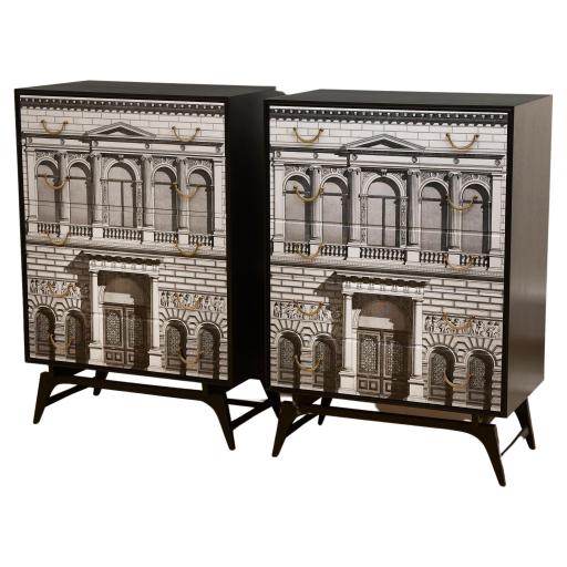 Pair of vintage Fornasetti inspired chest of drawers - SOLD