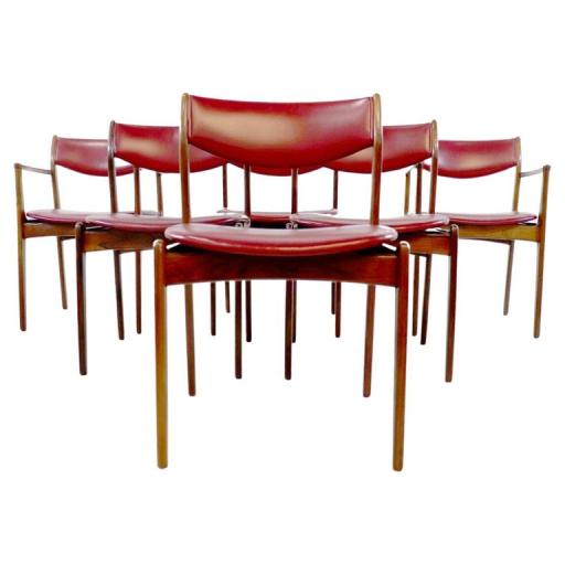Set of 6 Danish Rosewood Dining Chairs, 1960s