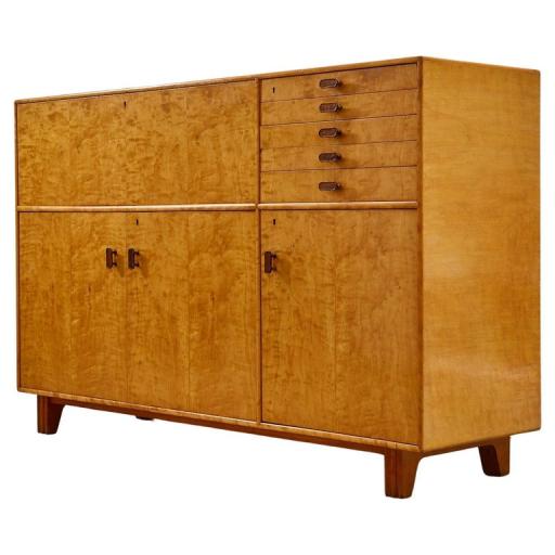 Axel Larsson Bodafors Art Deco Birch Wood Cabinet / Sideboard, 1930's