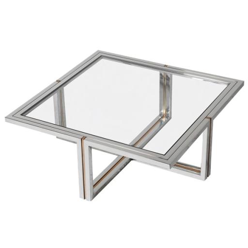Aimee Bi-metal Steel & Glass Top coffee Table
