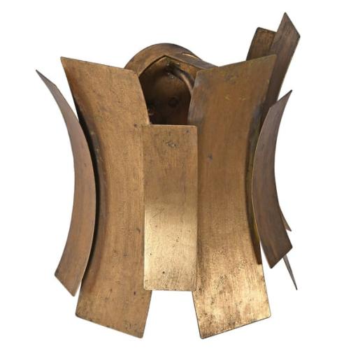Gold Metal Curved Deco Style Wall Sconce