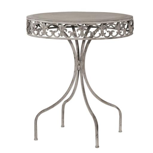 Traditional Grey-wash Round Metal Table