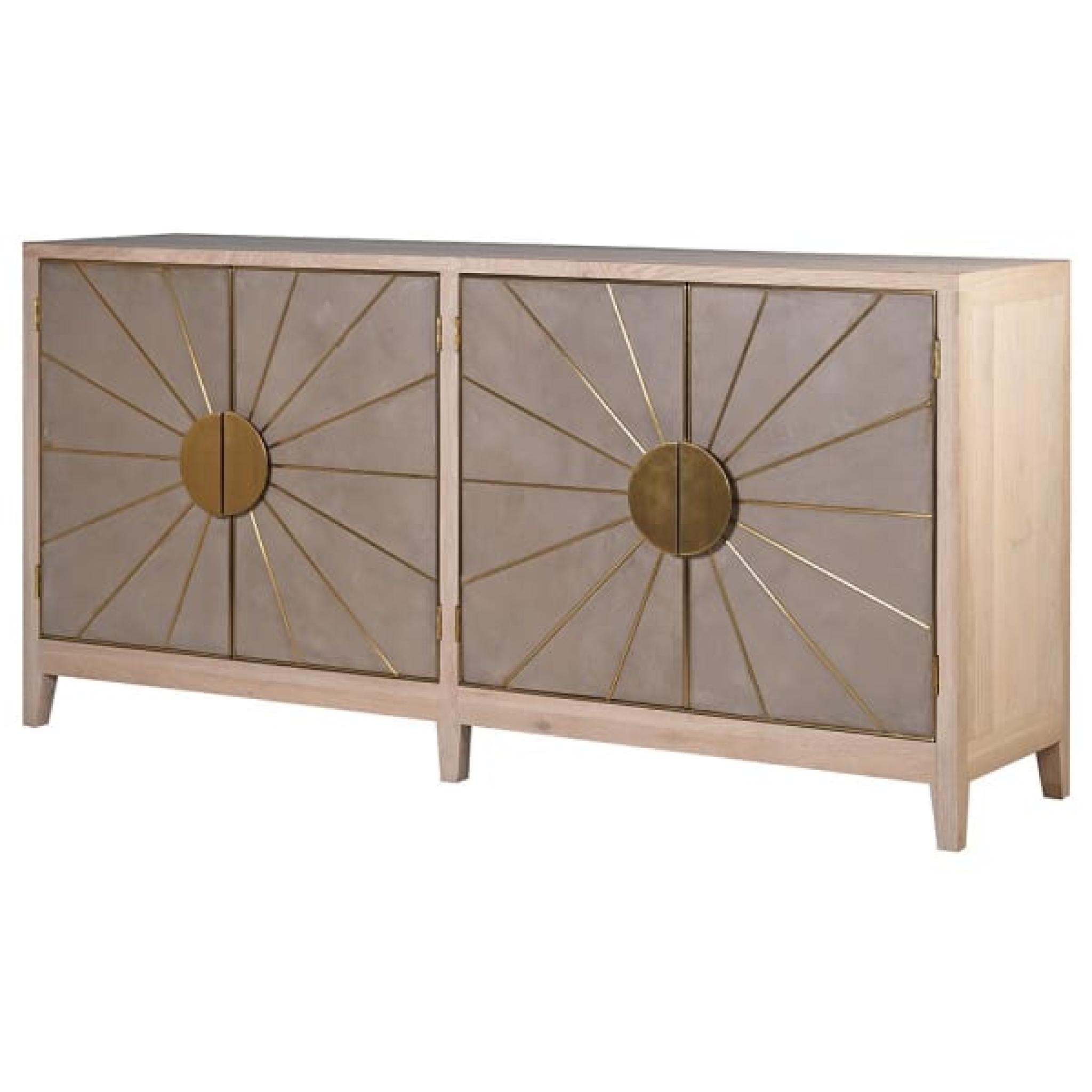 Cocoa Sunburst 4 Door Media Sideboard