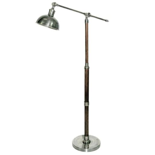 Industrial Wood & Metal Adjustable Floor Lamp