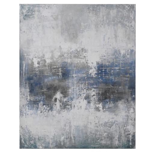 Studio Blue & Grey Abstract Oil Painting