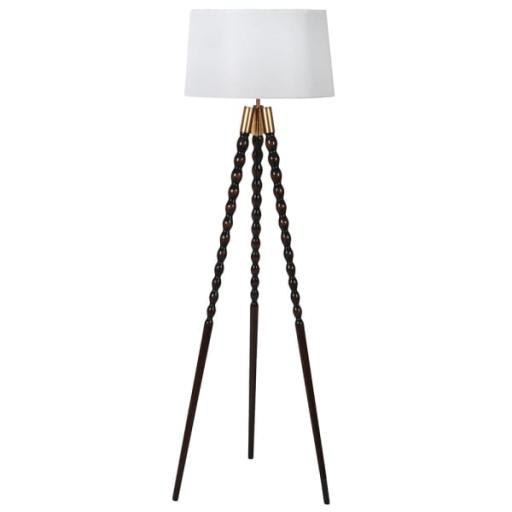 Wooden Spindle Lamp With Shade