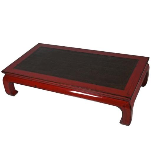 Chen Red Rattan Top Coffee Table