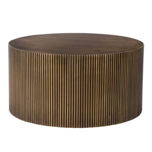 Brass Round Ribbed Coffee Table