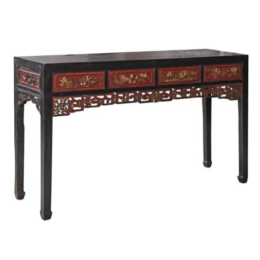 Antique Red Console Table