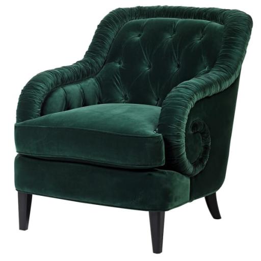 Lemmington Green Velvet Armchair