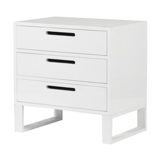 Contemporary White High Gloss Bedside Table