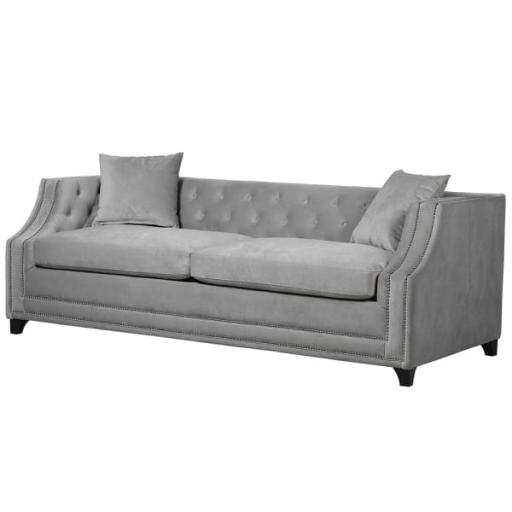 Grey Buttoned Sofa Bed