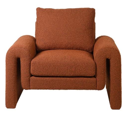 Mara Single Rust Boucle Chair