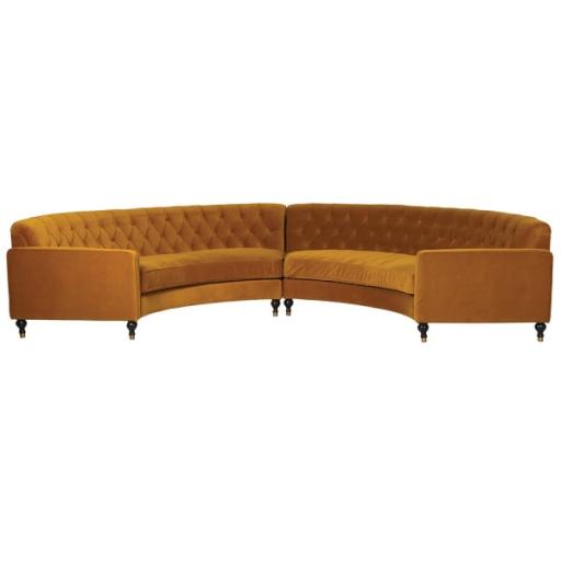 Cafe Rolled Tobacco Curve Sofa