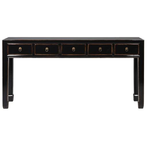Chen Black 5 Drawer Console Table
