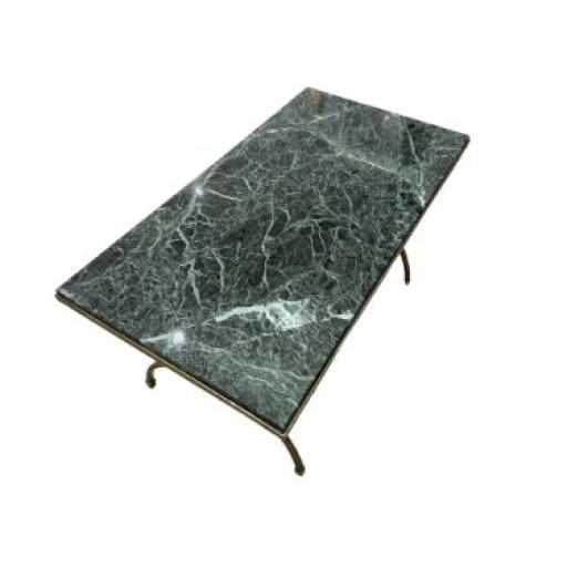Vintage Green Marble & Brass Framed Coffee Table By Maison Jansen - SOLD