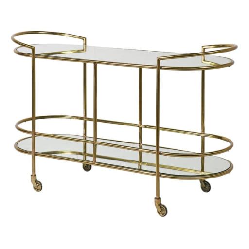 Gold Mirrored Drinks Trolley