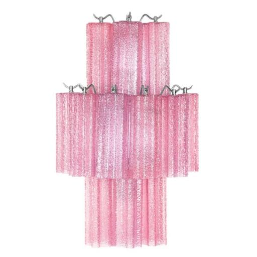 Pink Tiered Glass Wall Sconce
