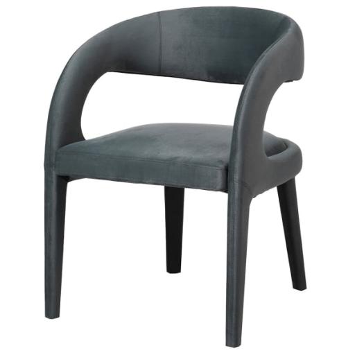 Giulia Grey Cut-out Curved Chair