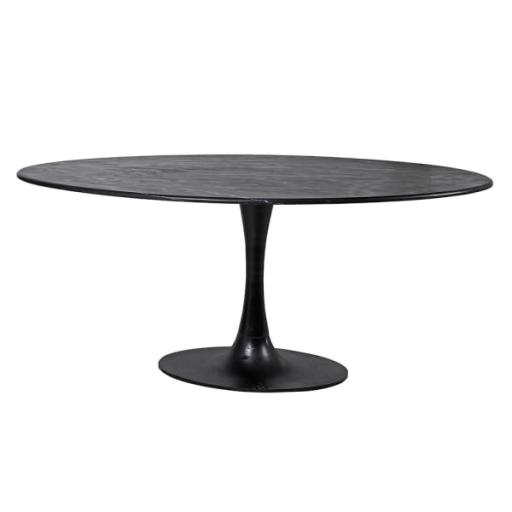 Black Marble Oval Tulip Dining Table