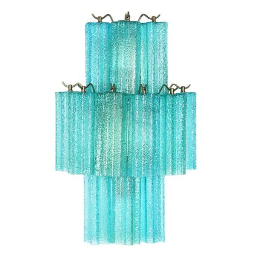 Turquoise Tiered Glass Wall Sconce