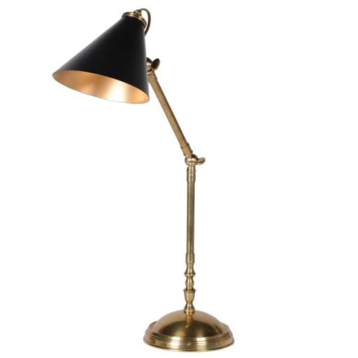 Brass Adjustable Desk Lamp with Metal Shade