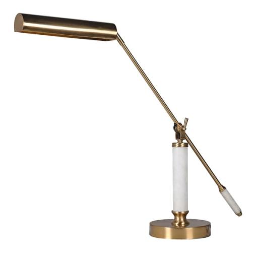 Brass and Marble Adjustable Desk Lamp