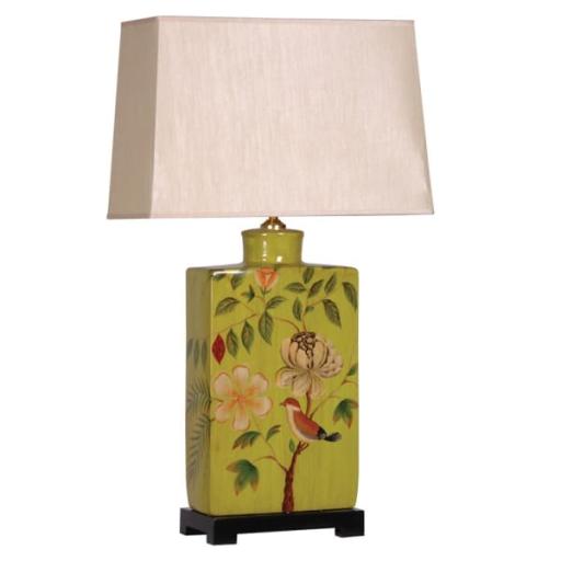 Botanical Green Table Lamp With Shade
