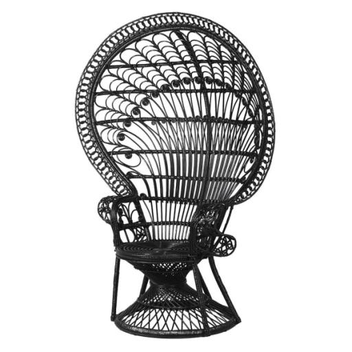 Peacock Black Rattan Chair