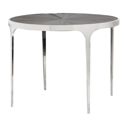 Rizzo Stainless Steel & Elm Dining Table