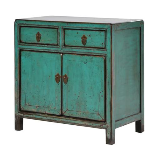 Chen Green Two Door Two Drawer Cupboard